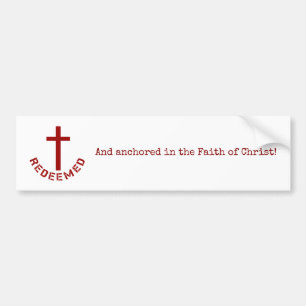 Christlich Erlöstes Rotes Kreuz und Textdesign Autoaufkleber