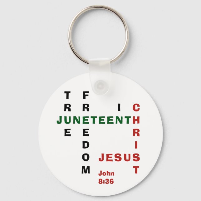 Christlich frei in Christ JUNETEENTH Schlüsselanhänger (Vorderseite)