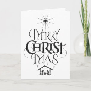 Christlich frohe Weihnachten Christus Holzkohle Ch