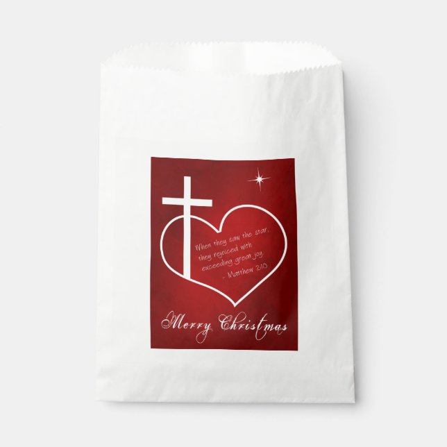 Christlich frohe Weihnachten rot Geschenktütchen (Vorderseite)