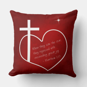 Christlich frohe Weihnachten rot und blau Kissen