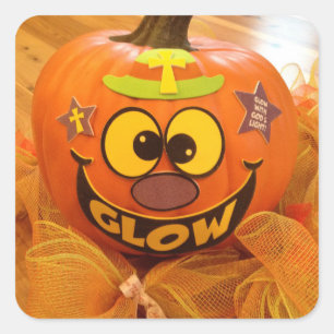 Christlich Glow Happy Halloween Pumpkin Stickers