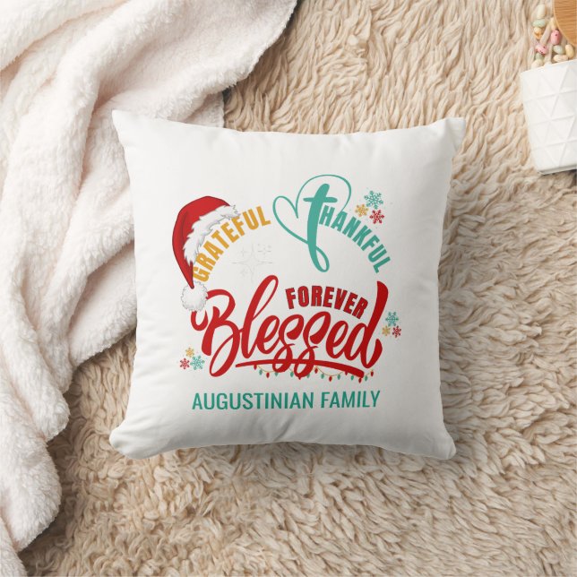 Christlich GRATIS DANKFUL BLESSED Weihnachtsnamen Kissen (Decke)