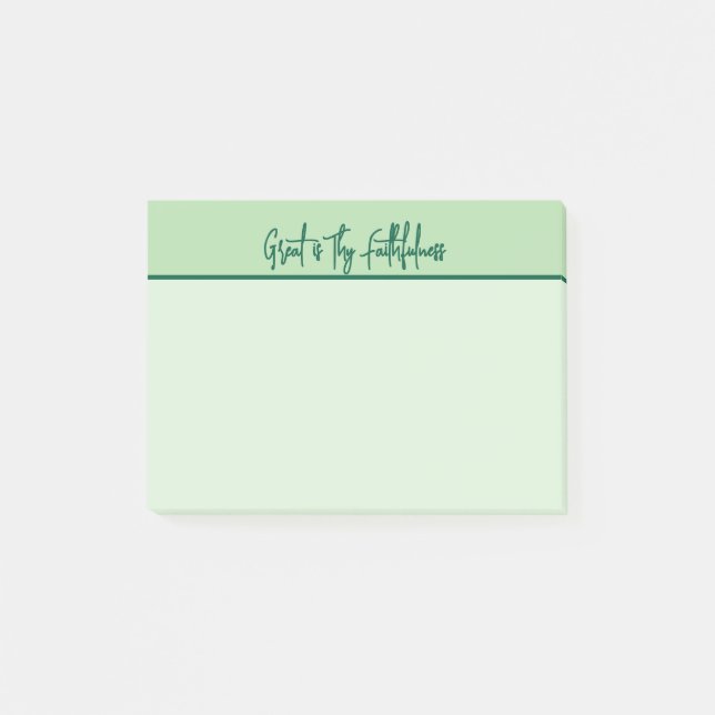 Christlich Great is Thaithfulness Notepad Post-it Klebezettel (Vorderseite)