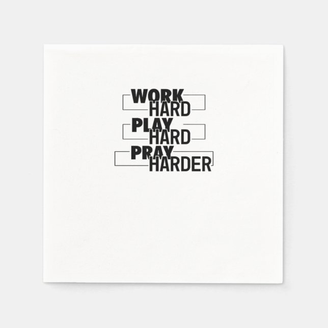 Christlich, hart arbeiten, so hart spielen, hart b serviette (Vorderseite)