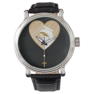 Christlich Heilige Rosary Armbanduhr