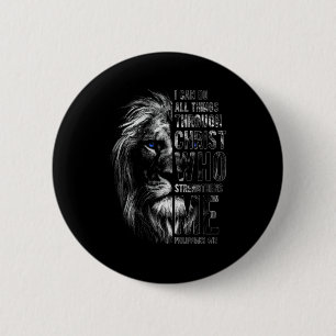 Christlich ich kann alle Dinge durch Christus Löwe Button