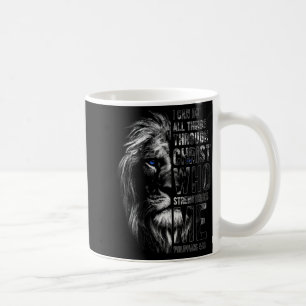 Christlich ich kann alle Dinge durch Christus Löwe Kaffeetasse
