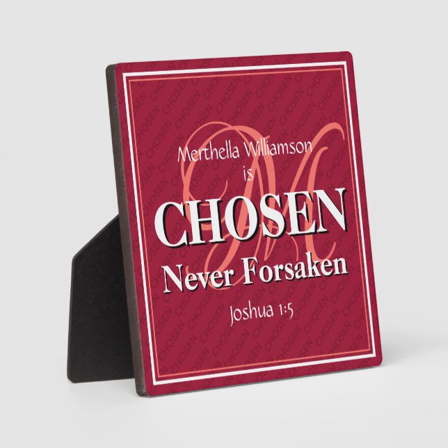 Christlich inspirierende WÄHLEN NIE VERGESSEN Fotoplatte (Vorderseite)