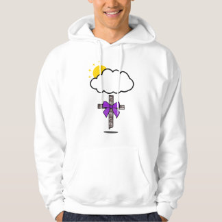 Christlich inspiriertes Kreuz unter den Wolken Hoodie