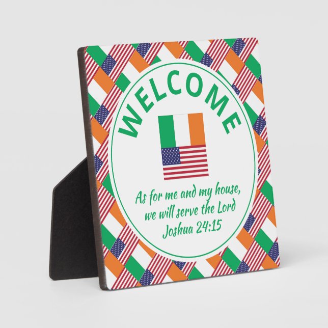 Christlich IRISH AMERICAN Willkommen Fotoplatte (Vorderseite)