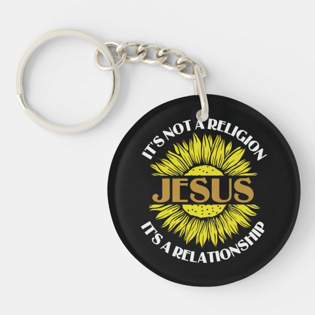Christlich ist kein religiöser Jesus Sonnenblume Schlüsselanhänger (Vorderseite)
