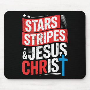 Christlich Jesus Christus Stars Streifen 4. Juli U Mousepad