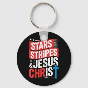 Christlich Jesus Christus Stars Streifen 4. Juli U Schlüsselanhänger