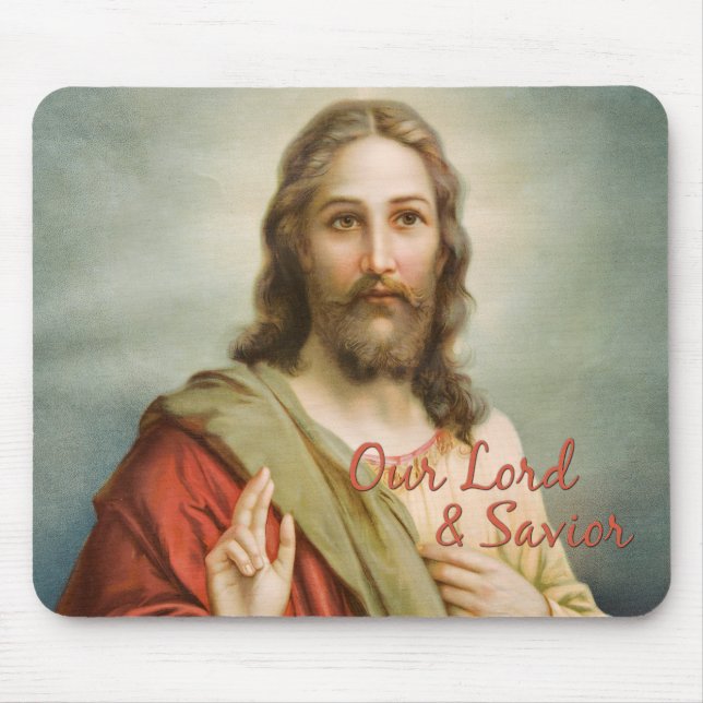 Christlich, Jesus Christus unser Erretter, Religiö Mousepad (Vorne)