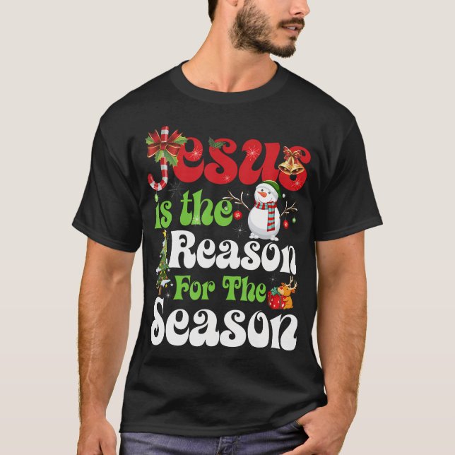 Christlich Jesus der Grund Weihnachten Strumpf Stu T-Shirt (Vorderseite)