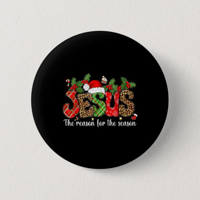 Christlich Jesus der Grund Weihnachten Weihnachtsf Button (Vorderseite)