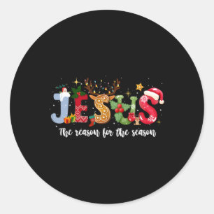 Christlich Jesus der Grund Weihnachten Weihnachtsf Runder Aufkleber