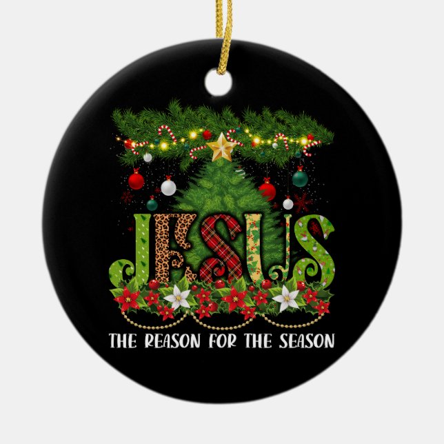 Christlich Jesus der Grund Weihnachten Weihnachtsz Keramik Ornament (Vorne)