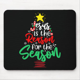 Christlich Jesus ist der Grund Weihnachtsbaum Mousepad