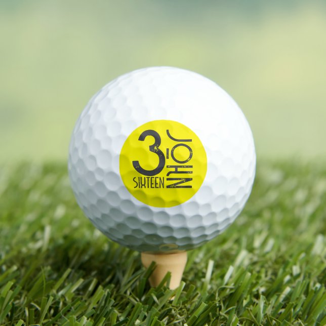 Christlich John 3:16 Bibelverse Gelb gestresst Golfball (Insitu T-Shirt)