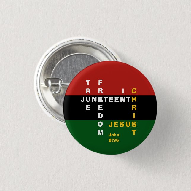 Christlich JUNETEENTH Button (Vorne & Hinten)
