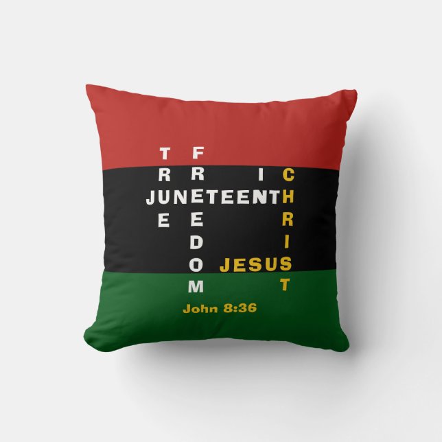 Christlich JUNETEENTH-Kreuzworträtsel Kissen (Vorderseite)