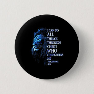 Christlich kann ich alle Dinge durch Christus Löwe Button