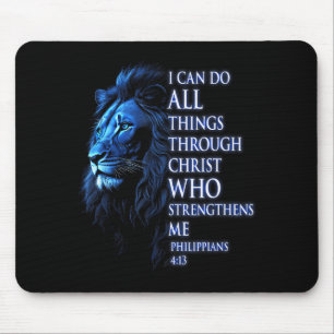 Christlich kann ich alle Dinge durch Christus Löwe Mousepad