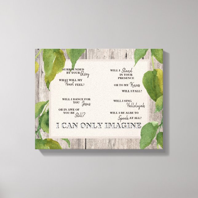 Christlich kann ich mir nur Foliage Wood Lyric vor Leinwanddruck (Vorderseite)