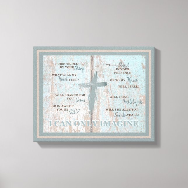 Christlich kann ich mir nur Türkiskreuz Aquamarin  Leinwanddruck (Vorderseite)