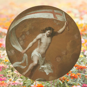 Christlich katholisch Jesus Christus ist auferstan Runder Aufkleber