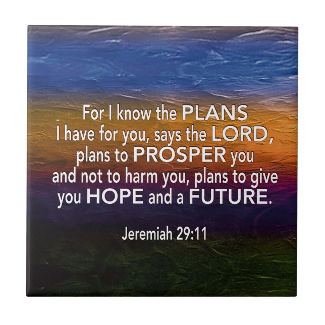 Christlich KENNE ICH DIE PLANEN Jeremiah 29:11 Fliese (Vorderseite)