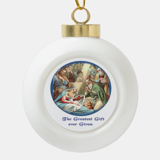 Christlich Keramik Kugel-Ornament (Vorderseite)