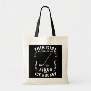 Christlich läuft dieses Mädchen auf Jesus und Eish Tragetasche