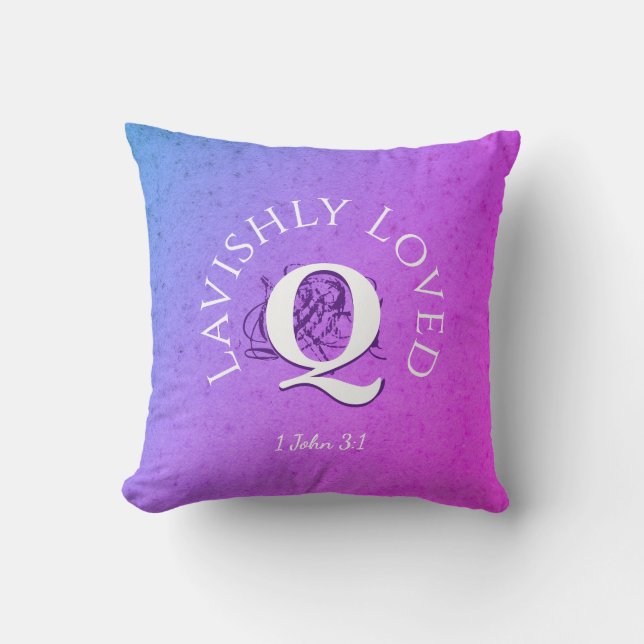 Christlich | LIEBE SEHR LIEBT | Monogramm Kissen (Vorderseite)