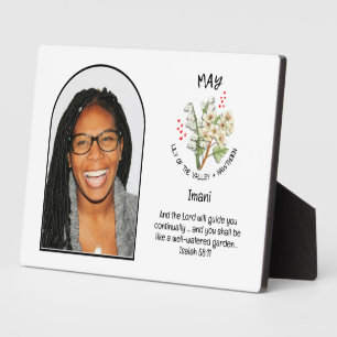 Christlich MAI Geburtsmonat Blume NAME FOTO Fotoplatte