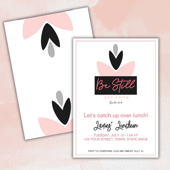 Christlich Modern Pink Psalm 46:10 Ladys Luncheon Einladung (Von Creator hochgeladen)