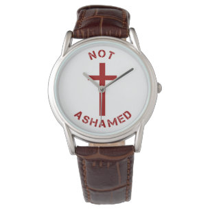 Christlich Nicht Beschämt Rotkreuz-Textdesign Armbanduhr