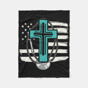 Christlich Nurse RN USA Flag Pflege des Christentu Fleecedecke