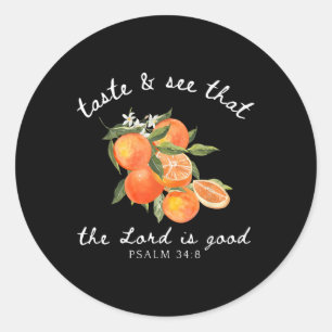 Christlich Orange Frucht Blume Bibel Verse Gardene Runder Aufkleber