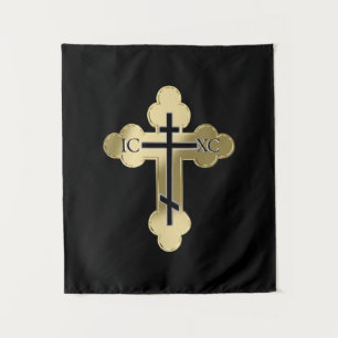 Christlich-orthodoxes Kreuz Wandteppich