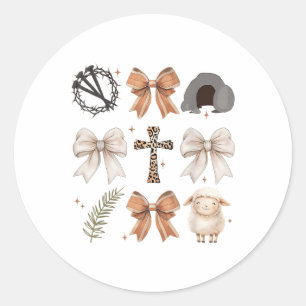 Christlich Ostern ist er riskiert Cross Faith Coqu Runder Aufkleber