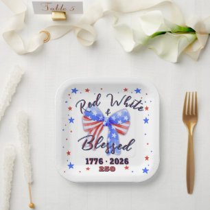 Christlich-patriotische Amerika 250-Feier Pappteller