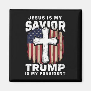 Christlich Patriotischer Jesus Heiland Trump Präsi Magnet