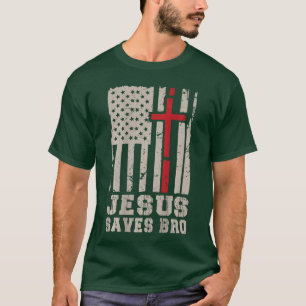 Christlich Patriotischer Jesus Rette Bruder Kreuz T-Shirt