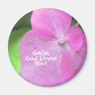 Christlich Pink Blume - Lächeln Sie Gott Lieben S Magnet