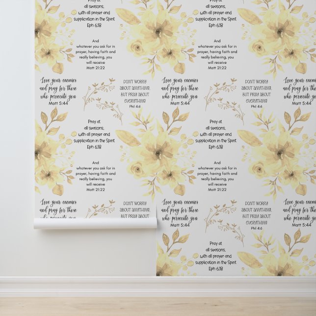 Christlich PRAYER Lemon Floral Tapete (Anwendung)