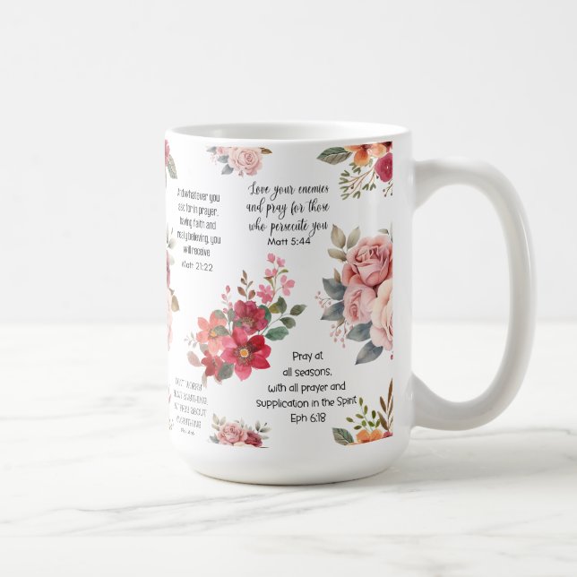 Christlich PRAYER Peach floral Kaffeetasse (Rechts)