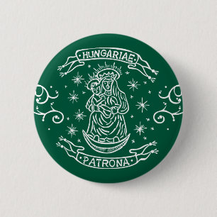 Christlich-religiöses Motiv mittelalterliche Jungf Button